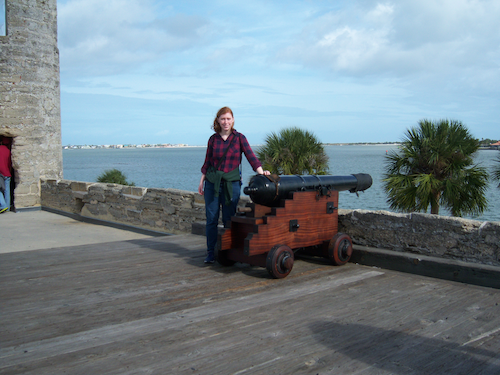 girl next to cannon