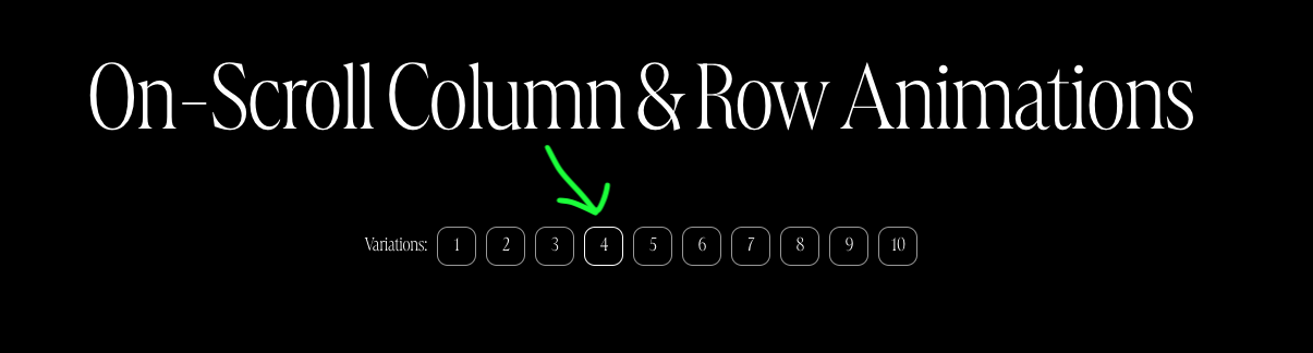 variations navigation menu